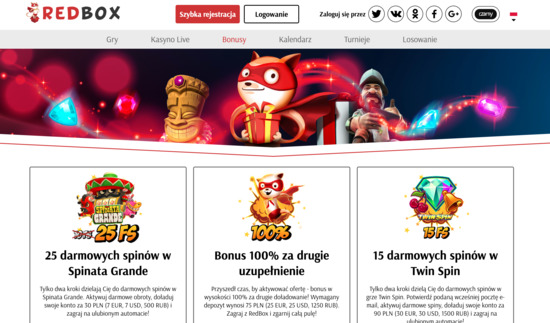 Bonus powitalny od Red Box Bonus powitalny od Red Box